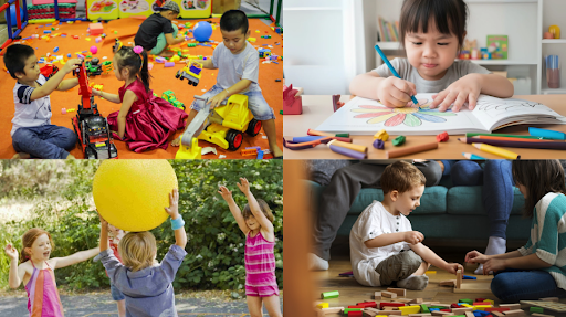 Bé chơi trò chơi trẻ em